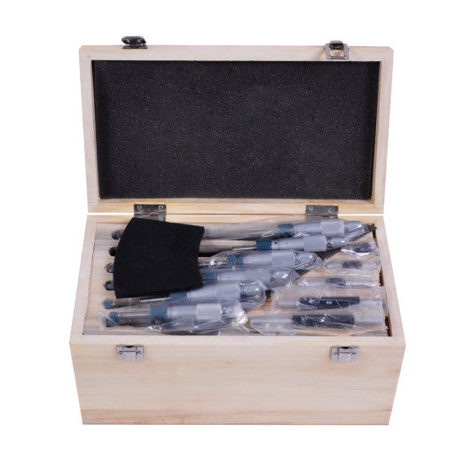 Costway 0-6’’ 6 Premium Outside Micrometer Set Solid Metal Frame 0.001’’ Carbidetip