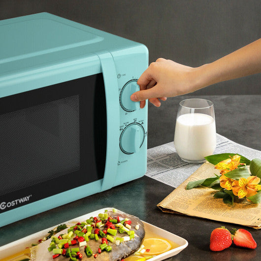 Costway 0.7 Cu. ft Green Retro Countertop Compact Microwave Oven