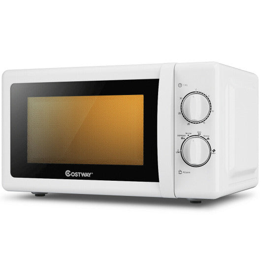 Costway 0.7 Cu. ft White Retro Countertop Compact Microwave Oven