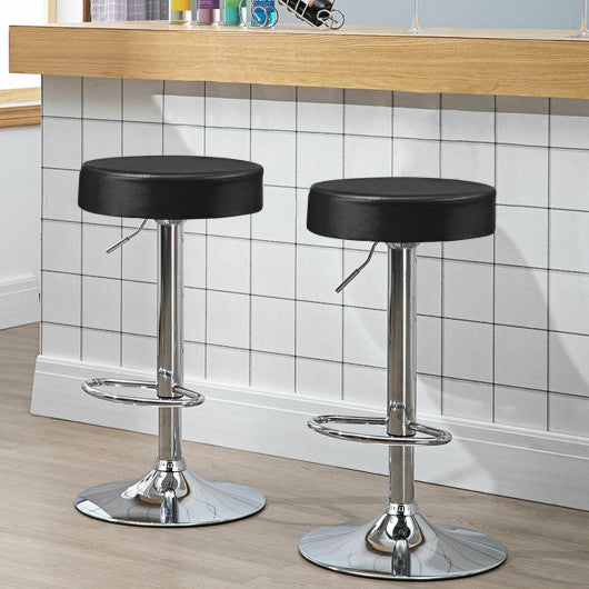 Costway 1 PC Black Round Bar Stool Adjustable Swivel Pub Chair