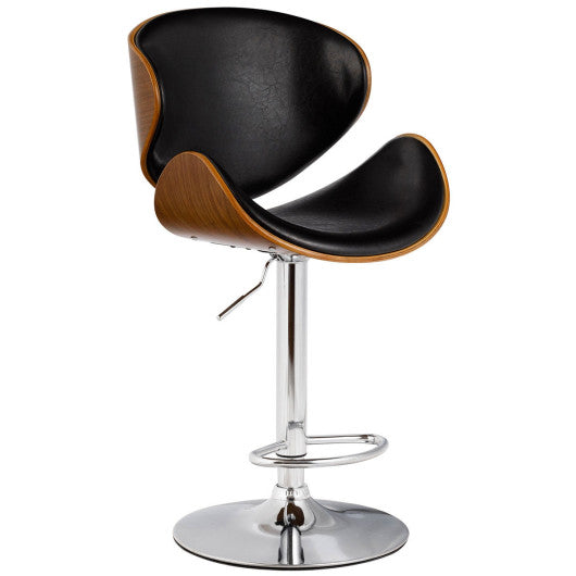 Costway 1 Piece Adjustable Swivel Bentwood Bar Stool