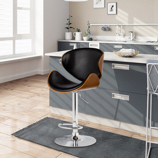 Costway 1 Piece Adjustable Swivel Bentwood Bar Stool