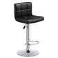 Costway 1 Piece Black Bar Stool Swivel Adjustable PU Leather Barstools Bistro Pub Chair
