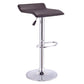Costway 1 Piece Brown Swivel Bar Stool Adjustable Modern Leather Dining Counter Chair