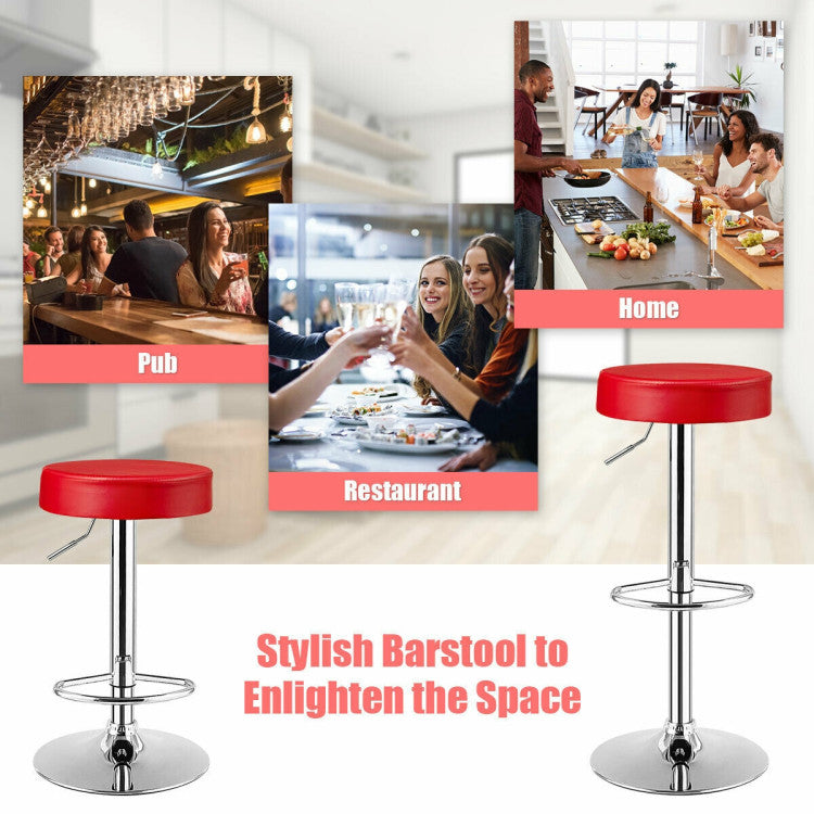 Costway 1 Piece Round Bar Stool Adjustable Swivel Pub Chair