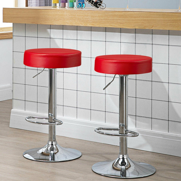 Costway 1 Piece Round Bar Stool Adjustable Swivel Pub Chair
