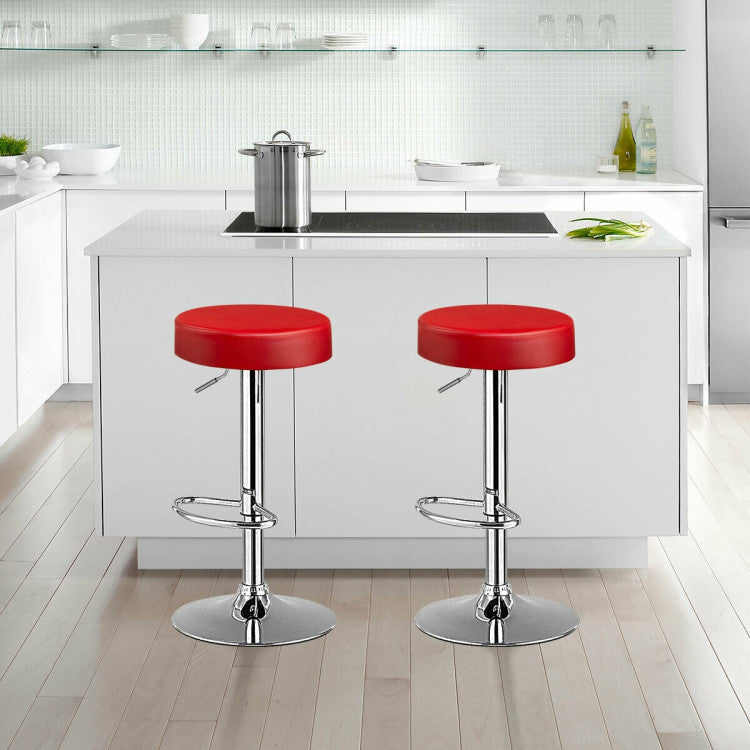 Costway 1 Piece Round Bar Stool Adjustable Swivel Pub Chair