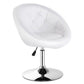 Costway 1 Piece White ModernAdjustable Swivel Round PU Leather Chair
