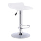 Costway 1 Piece White Swivel Bar Stool Adjustable Modern Leather Dining Counter Chair