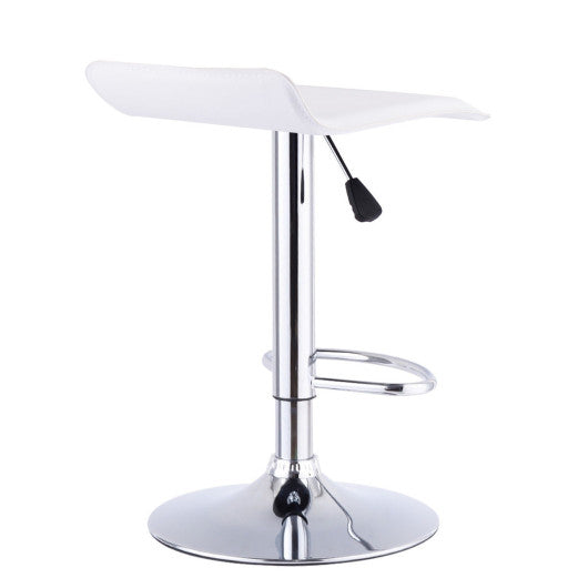Costway 1 Piece White Swivel Bar Stool Adjustable Modern Leather Dining Counter Chair