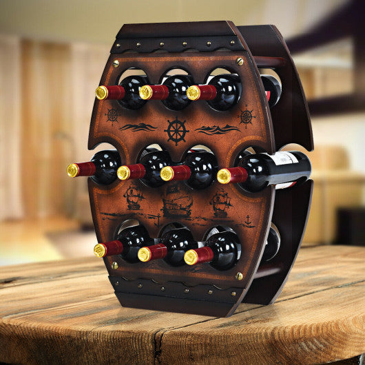 Costway 10 Bottle Vintage Wine Display Rack