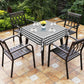 Costway 10 Pcs 52" x 52" Black Square Polyester Plaid Dinner Tablecloth