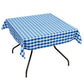 Costway 10 Pcs 52" x 52" Blue Square Polyester Plaid Dinner Tablecloth
