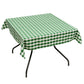 Costway 10 Pcs 52" x 52" Green Square Polyester Plaid Dinner Tablecloth