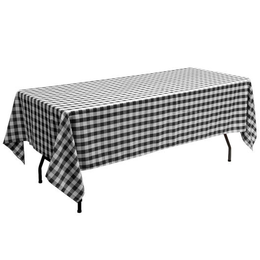 Costway 10 Pcs 60" x 126" Black Rectangular Polyester Party Tablecloth