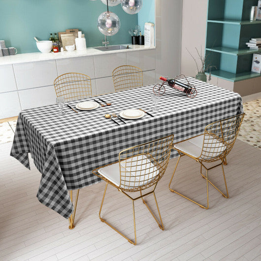 Costway 10 Pcs 60" x 126" Black Rectangular Polyester Party Tablecloth
