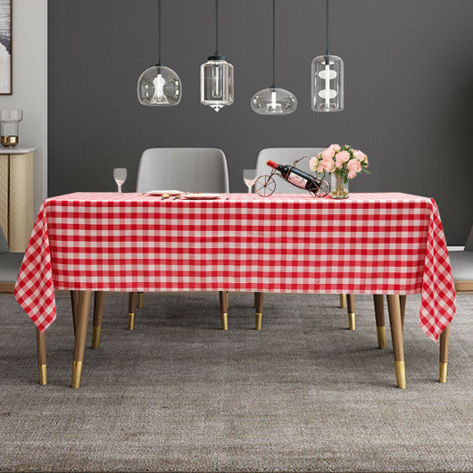 Costway 10 Pcs 60" x 126" Red Rectangular Polyester Party Tablecloth