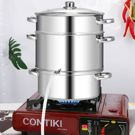 Costway 10 Quart Stainless Steel Fruit Juicer Steamer Multipot