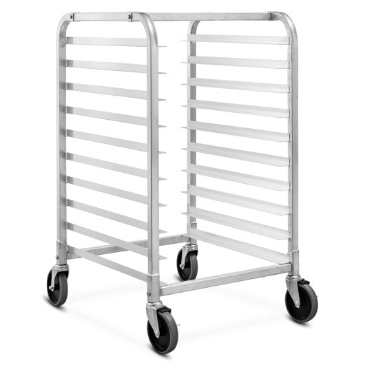 Costway 10 Sheets Aluminum Rolling Bakery Pan Rack