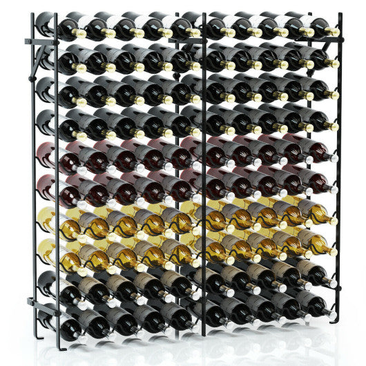 Costway 100 Bottle 10 Tier Display Metal Wine Rack