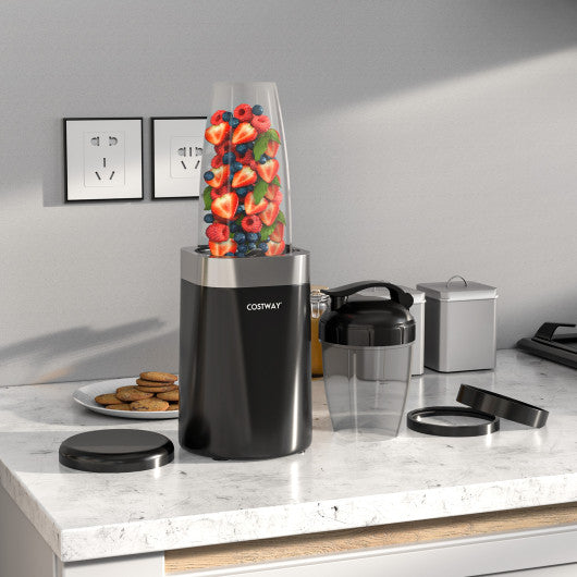 Costway 1000W Black Portable Blender with 6-Blade Design