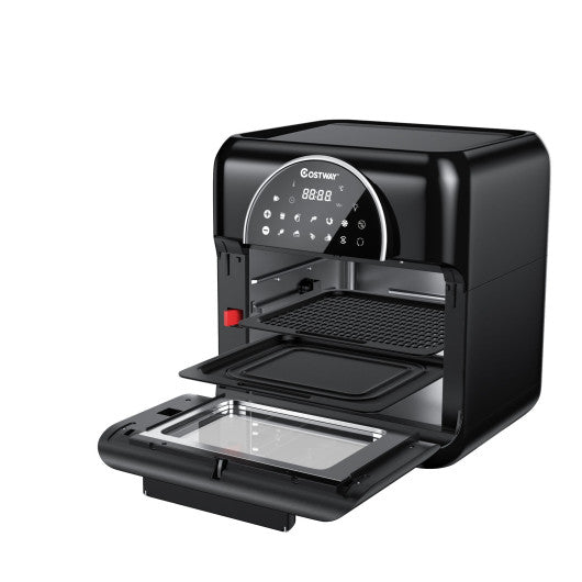 Costway 10.6 QT 8-in-1 Air Fryer Digital Toaster Oven Rotisserie with Accessories
