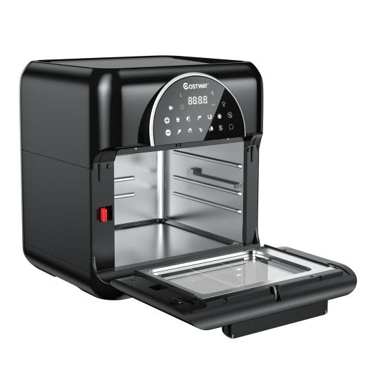 Costway 10.6 QT 8-in-1 Air Fryer Digital Toaster Oven Rotisserie with Accessories