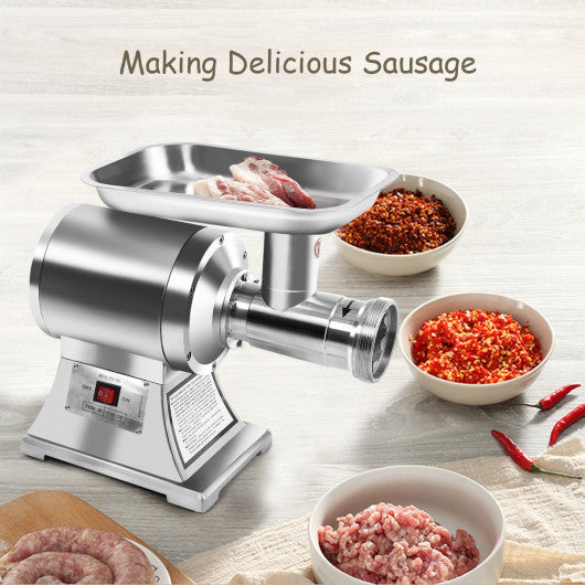 Costway 1100W Stainless Steel Heavy Duty #22 Electric Meat Grinder