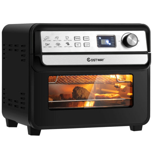 Costway 12-in-1 23 QT Digital Toaster Air Fryer Oven Rotisserie with 9 Accessories