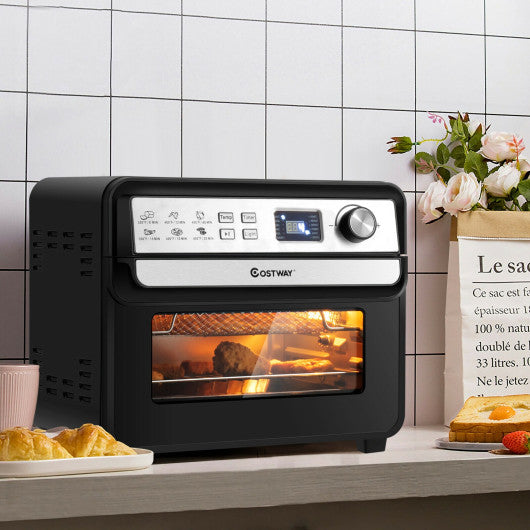 Costway 12-in-1 23 QT Digital Toaster Air Fryer Oven Rotisserie with 9 Accessories