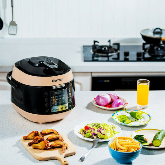 Costway 12-in-1 Multi-use Programmable Electric Pressure Cooker Non-stick Pot - Coffee