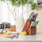 Costway 14-Piece Kitchen Knife Set Stainless Steel Knife Block Set with Sharpener