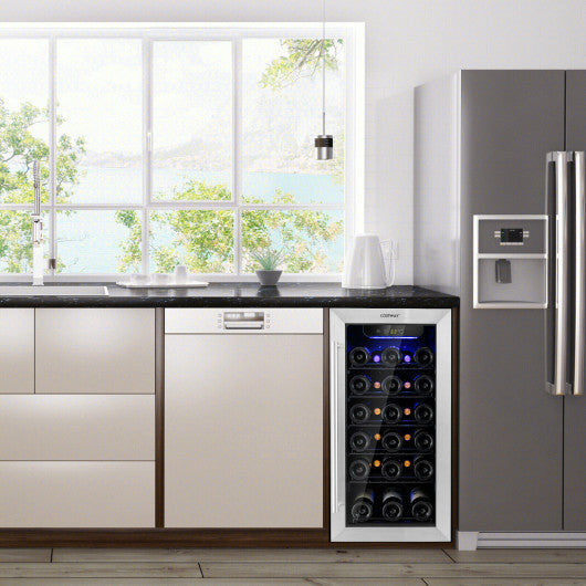 Costway 15" 30-Bottle Wine Cooler with Temperature Memory