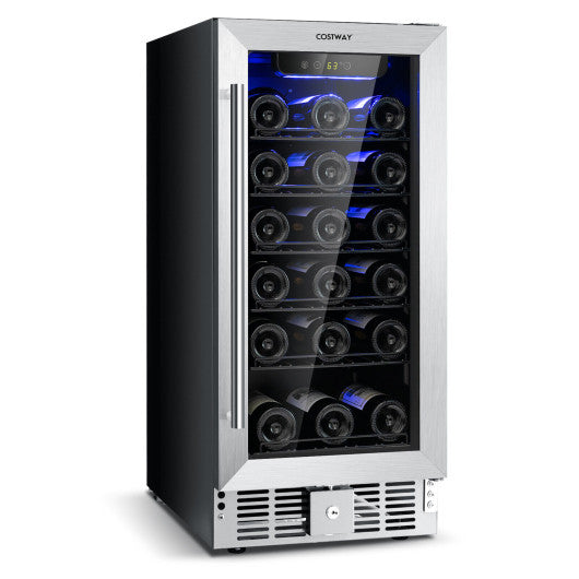Costway 15" 30-Bottle Wine Cooler with Temperature Memory
