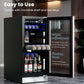 Costway 15" Silver 100 Can Built-in Freestanding Beverage Cooler Refrigerator with Adjustable Temperature and Shelf
