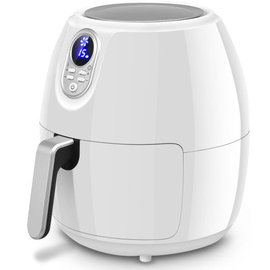 Costway 1500 W 4.8 Quart Electric Digital LCD Screen Timer Air Fryer-White