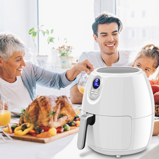 Costway 1500 W 4.8 Quart Electric Digital LCD Screen Timer Air Fryer-White