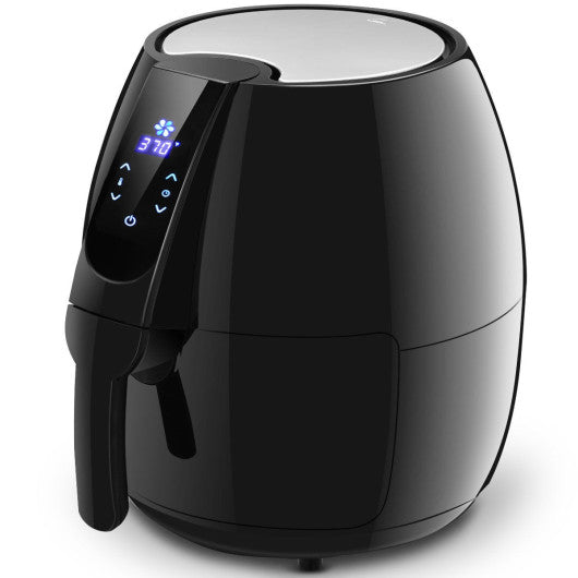 Costway 1500 W 4.8 Quart Electric LCD Touch Screen Timer Air Fryer-Black