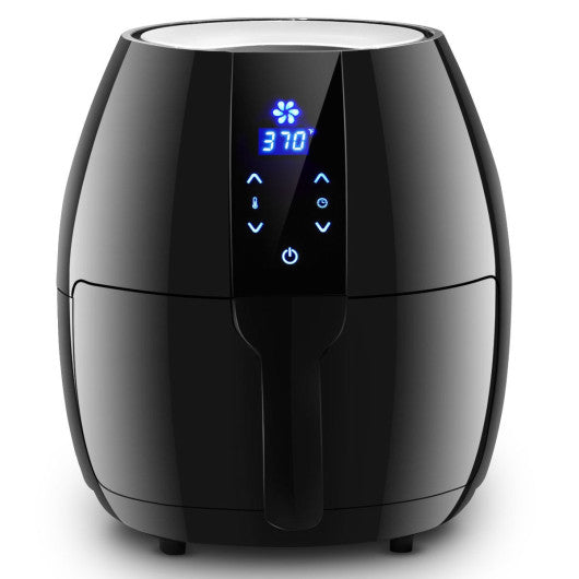 Costway 1500 W 4.8 Quart Electric LCD Touch Screen Timer Air Fryer-Black