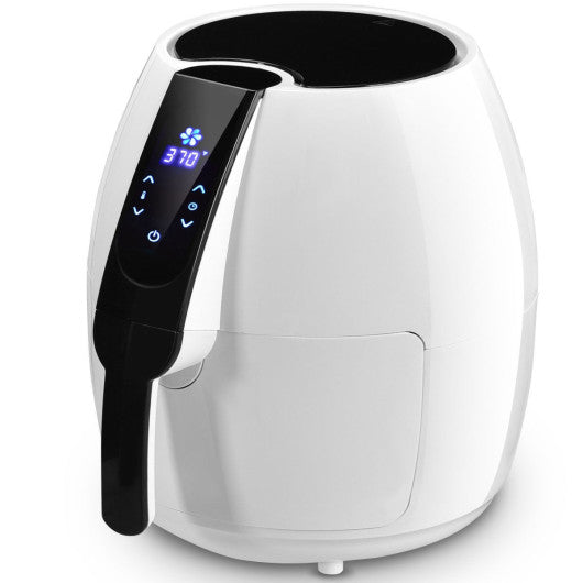 Costway 1500 W 4.8 Quart Electric LCD Touch Screen Timer Air Fryer-White