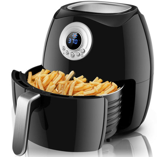 Costway 1500W Black Hot Air Fryer Oilless with LCD Screen Timer & Temperature Control