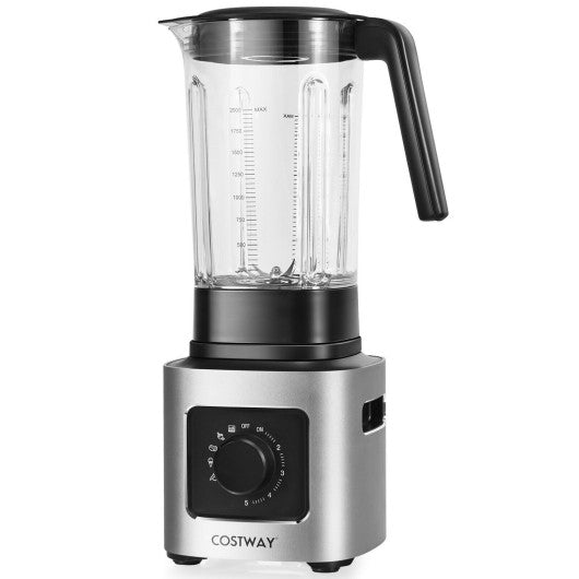 Costway 1500W Silver 5-Speed Countertop Smoothie Blender with 5 Presets and 68oz Tritan Jar