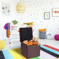 Costway 16" Coffee Storage Box Ottoman Square Seat Foot Stool