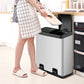 Costway 16 Gallon Dual Step Stainless Steel Double Bucket Trash Can