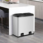 Costway 16 Gallon Dual Step Stainless Steel Double Bucket Trash Can