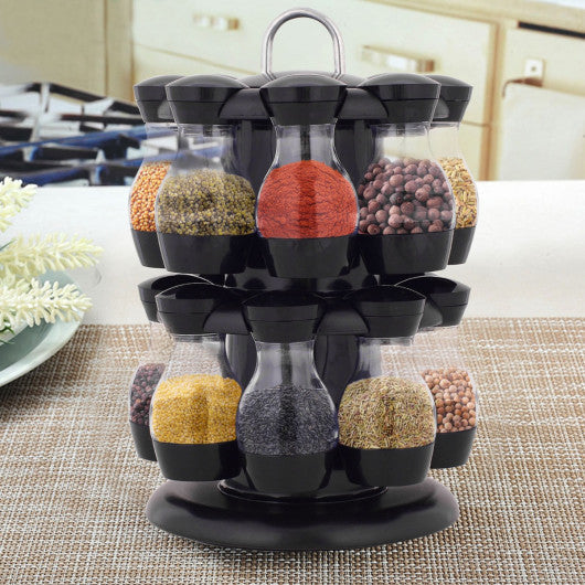 Costway 16 Jar Revolving Spice Rack Herb Rotating Countertop