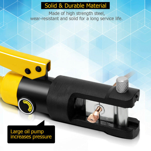 Costway 16 Ton Cable Lug Hydraulic Wire Terminal Crimper with Dies