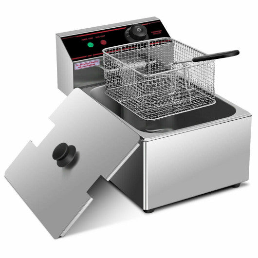 Costway 1700W Single Electric Deep Fryer with Basket Scoop Unit