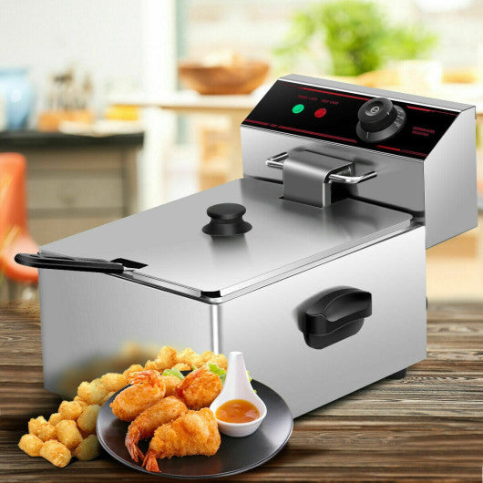Costway 1700W Single Electric Deep Fryer with Basket Scoop Unit