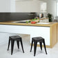 Costway 18" Black Height Backless Set of 4 Industrial Metal Stools